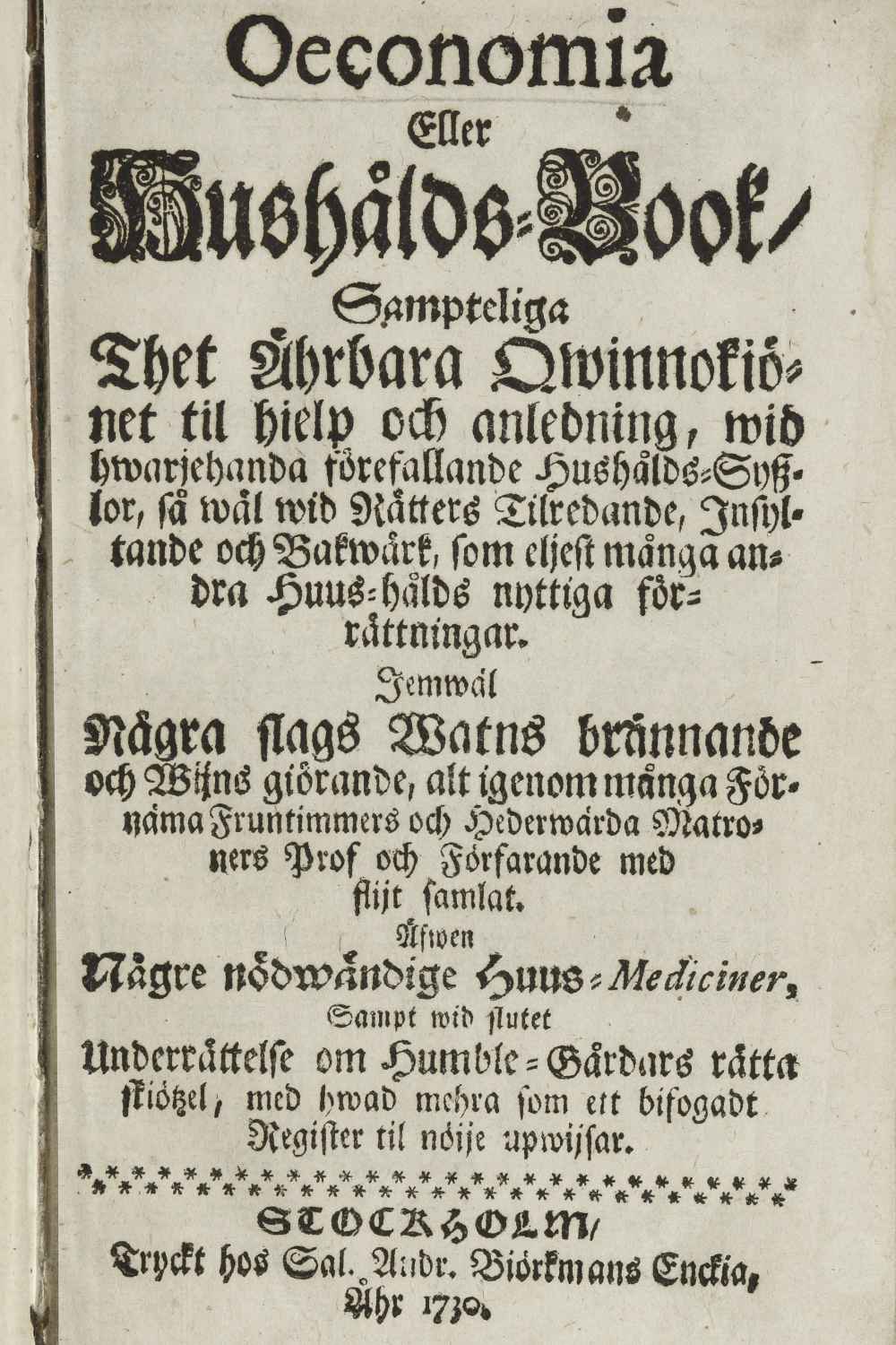 Ekonomi: oeconomia eller hushålds book